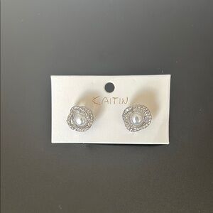 Katin Silver Pearl Stud Earrings